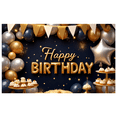thumbnail image 3 of Yatrandify Gold Lettering Happy Birthday Banner Blue Balloon Decoration Golden Star Happy Birthday Party for Celebration Event Indoor, 3 of 7