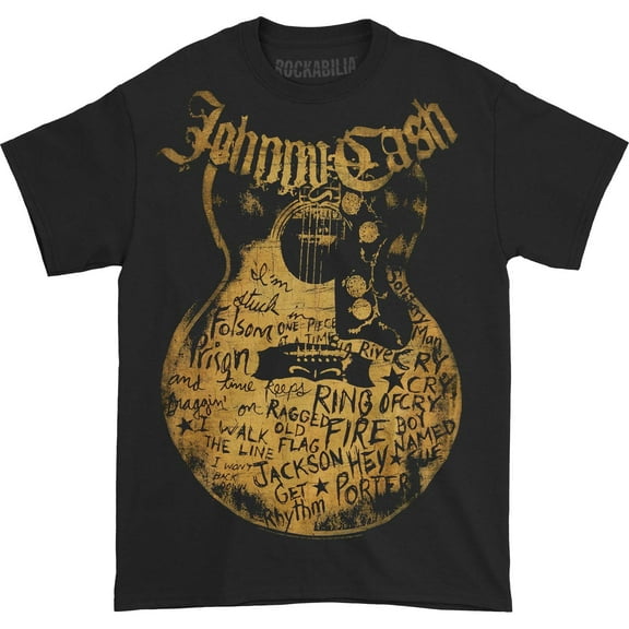 Johnny Cash Men's Songs T-Shirt Black 3X-Large