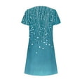 thumbnail image 4 of GaThRRgYP Women's Boho Tiered Short Sleeve Dress,Women Summer Casual Leaf Sleeves Hollow Neckline Design Dress Long Skirt Navy S, 4 of 5
