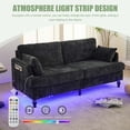 thumbnail image 3 of 68inch 2 - Seater Sofa with USB Ports & LED Lights, Modern Couch for Living Room Black, 3 of 10