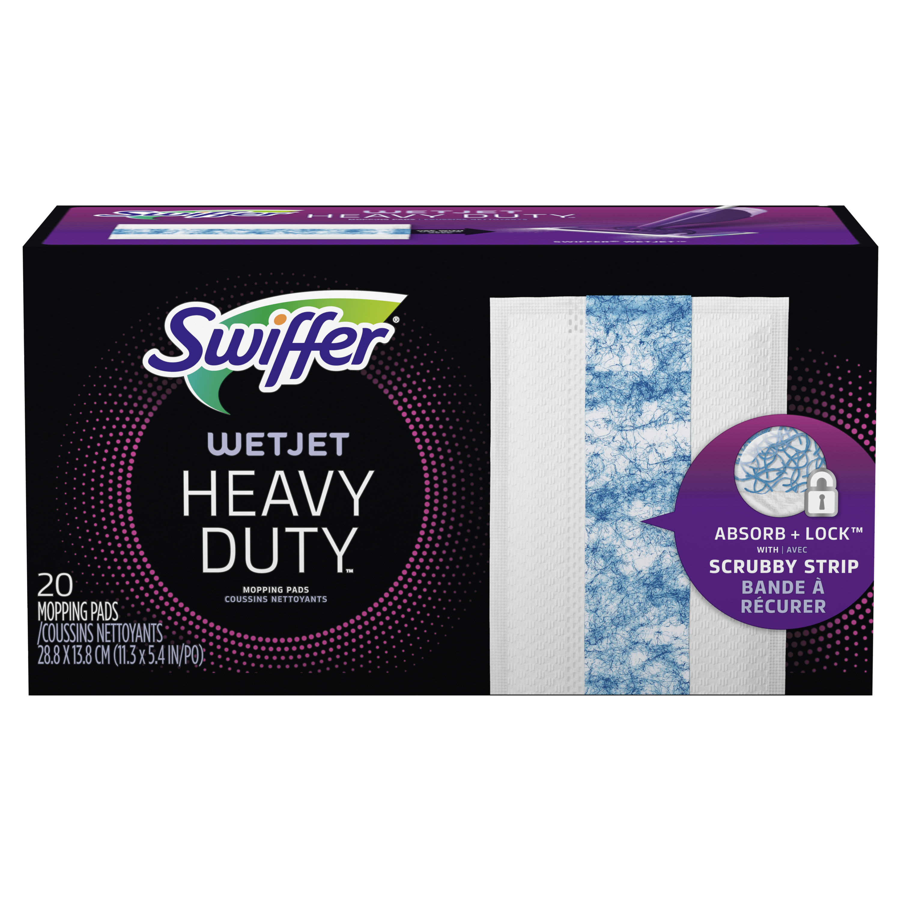 Swiffer WetJet Spray Mop Heavy Duty Mop Refills for Floor Mopping and Cleaning, All Purpose Multi-Surface Floor Cleaning Pads, 20 Count - image 3 of 10