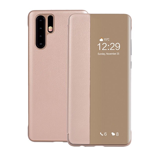 Flip Cover Leather Phone Case For Huawei P30 P40 Pro P30pro P20 Lite P10 Plus P 30 20 10 P10plus P20lite P20pro Smart View Case Gold For Huawei P10 Plus