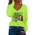thumbnail image 2 of Lroveb Christmas Shirts for Women Tops Fall Casual Blouse Winter Tunic Top V Neck Tee Long Sleeve Tshirts Graphic T Shirts, 2 of 6