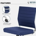 thumbnail image 6 of Okeysen Armless Office Desk Chair, Mid Back Ergonomic Swivel Conference Room Chair, Adjustable Height PU Leather Home Desk Chair, Modern Small Rolling Computer Task Chair, Navy Blue, 6 of 16