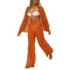 thumbnail image 3 of Txlixc Blusa de botón transparente de manga larga y pantalones de piernas anchas para mujeres Txlixc  moda, 3 of 6