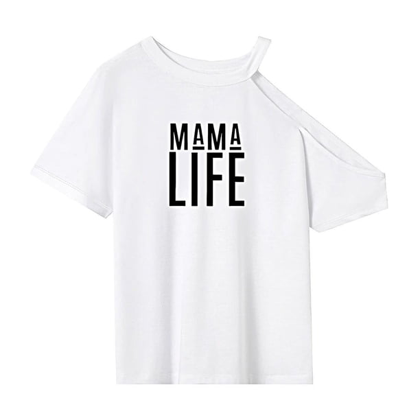 Camiseta para Mujer Verano Activewear Tops de Verano para Vacaciones Uso Diario Camping S