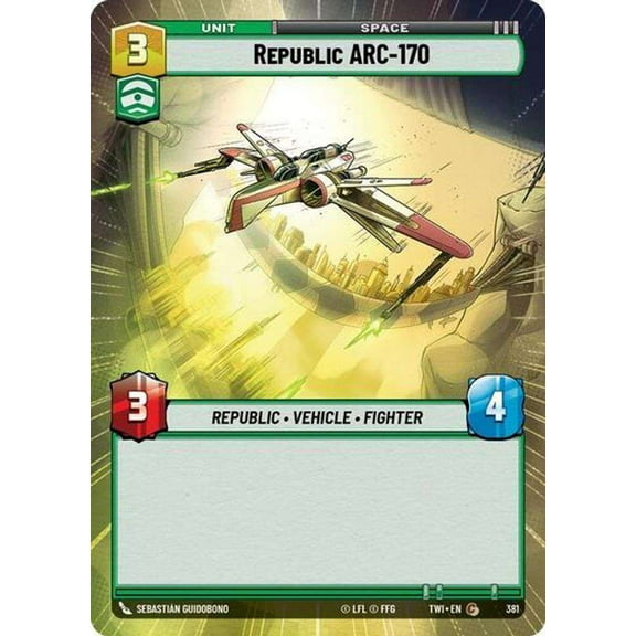 Star Wars: Unlimited Twilight of the Republic Common Republic ARC-170 #381 (Hyperspace)