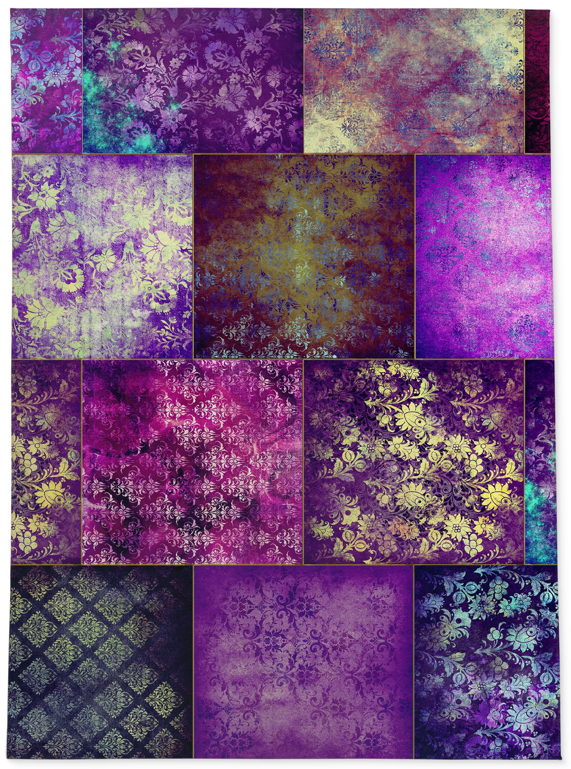 ECLECTIC BOHEMIAN PATCHWORK PURPLE Outdoor Rug By Kavka Designs ...