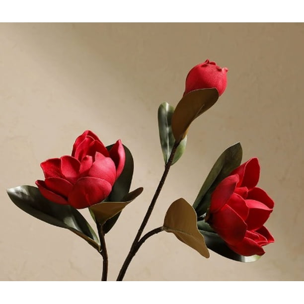 1 elegante y rústico ramo de flores artificiales de magnolia/kapok - decoración for sala de estar, entrada, estudio, mesa de comedor.