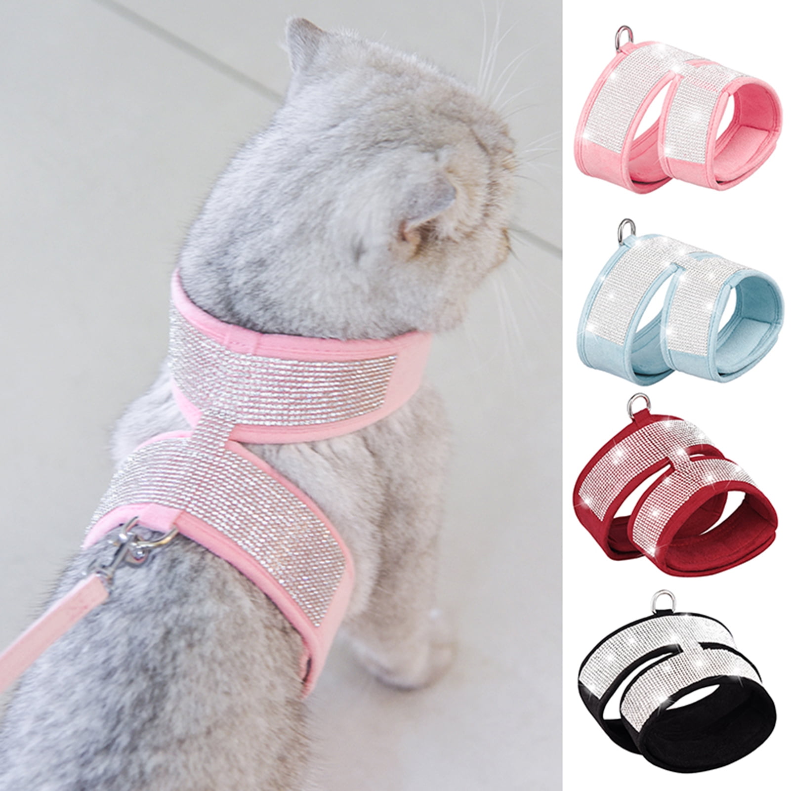DOPI Pet Harness K-shaped Anti-escape Rhinestone Inlaid Pet Dogs Cats Chest Strap Pet Supplies