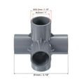 thumbnail image 2 of Uxcell 6 Way Elbow Pipe Fittings Joint Coupling Pipe Adapter, Gray 1" 1, 2 of 5