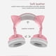 thumbnail image 4 of Cute Cat Wireless Headphones, LED Lighted Gaming Headset Bluetooth 5.0 Mode Over Ear Low Noise Headset with Microphone(Pink), 4 of 5