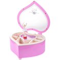 thumbnail image 1 of Rainbowie Heart Musical Jewelry Box, Musical Jewelry Storage Box with Dancing Girl,Arrow Design Christmas Gift (pink), 1 of 7