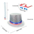 thumbnail image 3 of Riforla Independence Day Blue Feather Hat Bead Chain Glasses Set Cowboy Hats White, 3 of 4