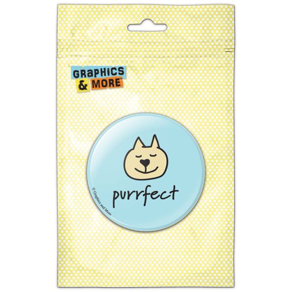 Purrfect Cat Pinback Button Pin Badge