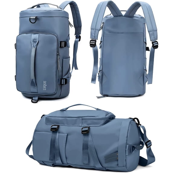 Gym Bag for Men Women Sports Duffel Backpack Travel Weekender Bag with Shoes Compartment, Sports Duffle Gym Bag,Blue