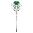 thumbnail image 3 of Three-Stone Engagement Ring for Women - 1.46ct Simulated Emerald in 14K White Gold Promise Ring, 3 of 6