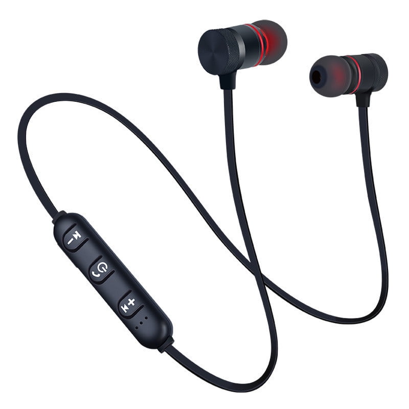 Afflux Universal Bluetooth 4.0 Wireless Stereo Headset Sports Earphones In-Ear Earbuds Magnet Attraction Headphones with Microphone for Cellphone Tablet iPhone 7 8 X XS Samsung Galaxy S8 S9 Note 8 9
