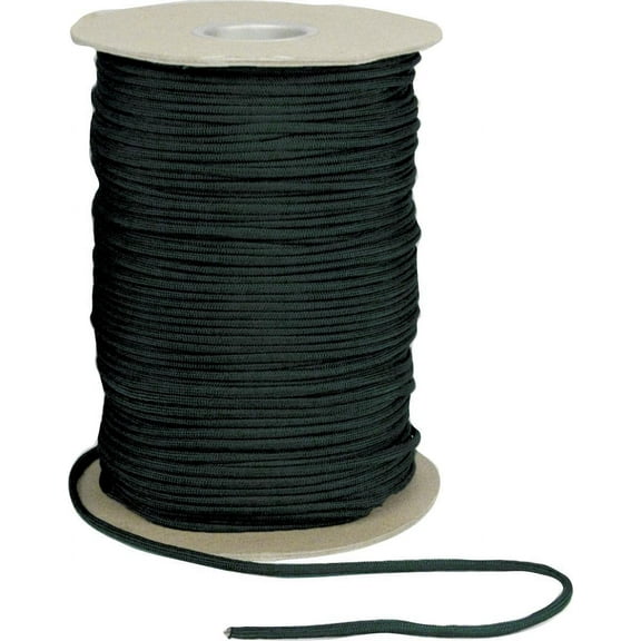 Rothco Nylon Paracord 550lb 1000 Ft Spool, Black, -Black