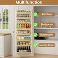 thumbnail image 3 of 8 Tier Over The Door Pantry Organizer, 2 IN 1 Wall Mount or Hanging Spice Rack Seasoning Shelves with Adjustable Basket, Back of Door Organizer and Storage for Kitchen Cabinet and Room Closet, 3 of 14