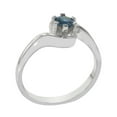 thumbnail image 1 of LBG British Made 9k White Gold Real Natural Sapphire Womens Engagement Ring - 33 size options - Size 8, 1 of 5