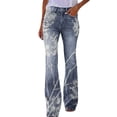 thumbnail image 1 of Gibobby pantalones de mujer holgados Pantalones sueltos casuales estampados de opción múltiple largos para mujer, cómodos pantalones micro acampanados (Blanco, S), 1 of 5