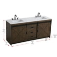thumbnail image 2 of Elegant Kitchen and Bath Austin 72 inch Double Bathroom Vanity in Expresso, 2 of 15