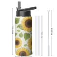 thumbnail image 4 of Sunflower Insulated Water Bottle with Straw & Cleaning Brush – 18oz | Leakproof, BPA-Free, 304 Stainless Steel, Wide Mouth, Travel Mug for Car, Gym, Office, Starry, Christmas Thanksgiving Gift, 4 of 5
