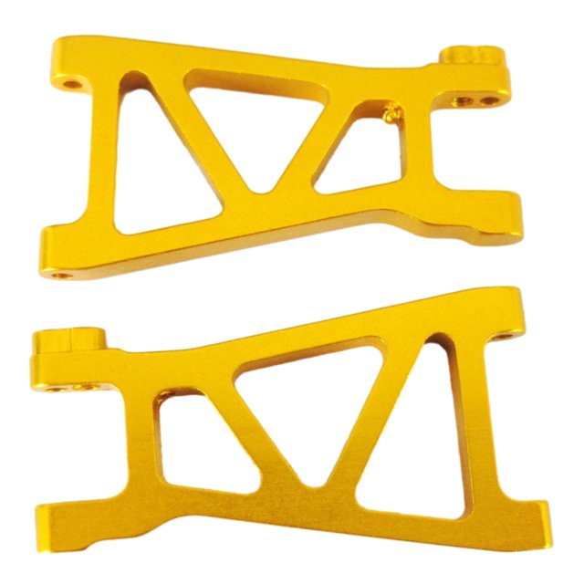 Bewildely RCGOFFLOW 2 uds brazo de suspensión inferior delantero trasero de aleación de aluminio para 1/18 HIMOTO E18XB E18XBL E18DB E18DBL Kits de construcción modelo Dorado