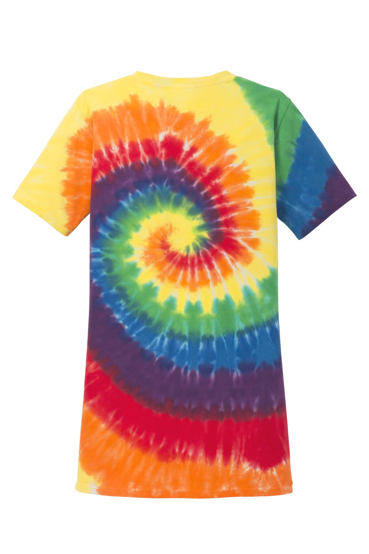 Port & Company Ladies Tie Dye V Neck Tee-S (Rainbow