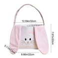 thumbnail image 3 of JeashCHAT Easter Bunny Basket, Cute Easter Gift Basket, Plush Storage Basket with Rabbit Ears, Easter Decorations Egg Storage Basket Tote Bag for Kids Boys Girls, Pink, 3 of 8
