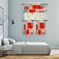 thumbnail image 5 of Red Ombre Kitchen Curtains Sets for Windows 24 Inch Length, Farmhouse Contemporary Abstract Checked Rod Pocket Window Treatments Tier Curtains and Valances Set for Bedroom/Bathroom, 5 of 8