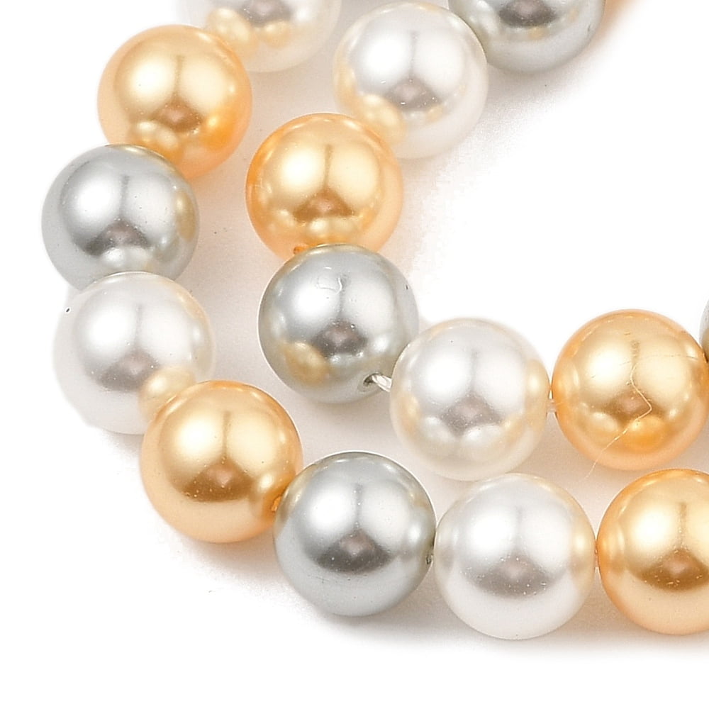 Baking Painted Pearlized Glass Pearl Round Bead Strands Orange 8mm Hole: 0.8mm 50pcs/strand 15.75''(40cm)