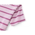 thumbnail image 4 of Topgal Summer Pajamas for Unisex Kids - Plum & White Stripe Snug Fit Pull-On Short Sleeve Sleepwear Pjs Set Size 4T, 4 of 7