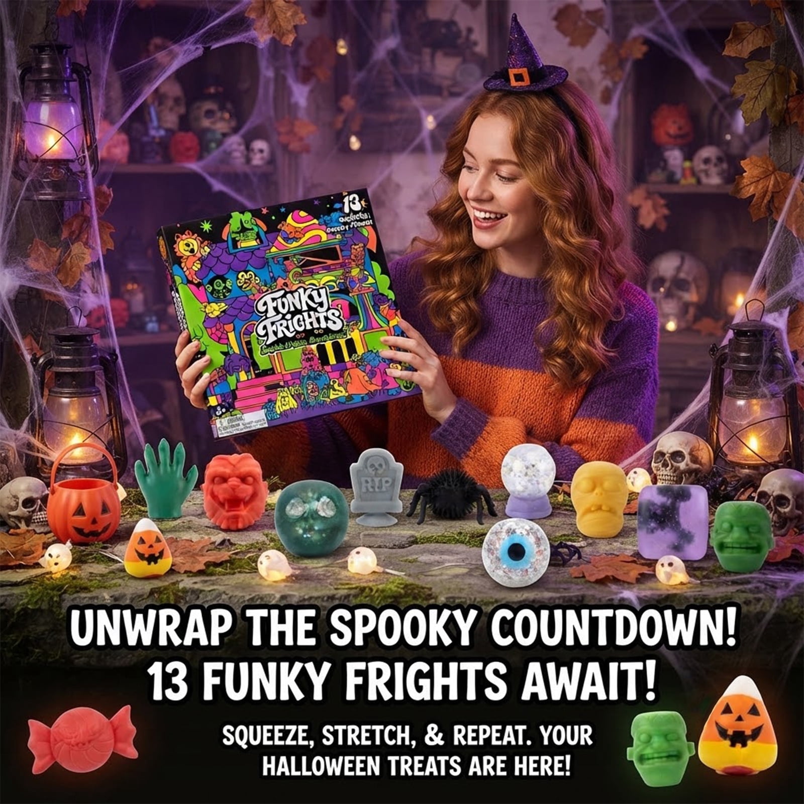Funky Frights Toy, Squish O Ween Countdown Advent Calendar 2026, 13 PCS x 2
