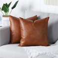 thumbnail image 1 of Set Of 2 Luxury Artificial Leather Cushion Covers Modern Comfortable Decoration Pillow Case For Sofa Living Room Balcony,45*45cm, 1 of 5
