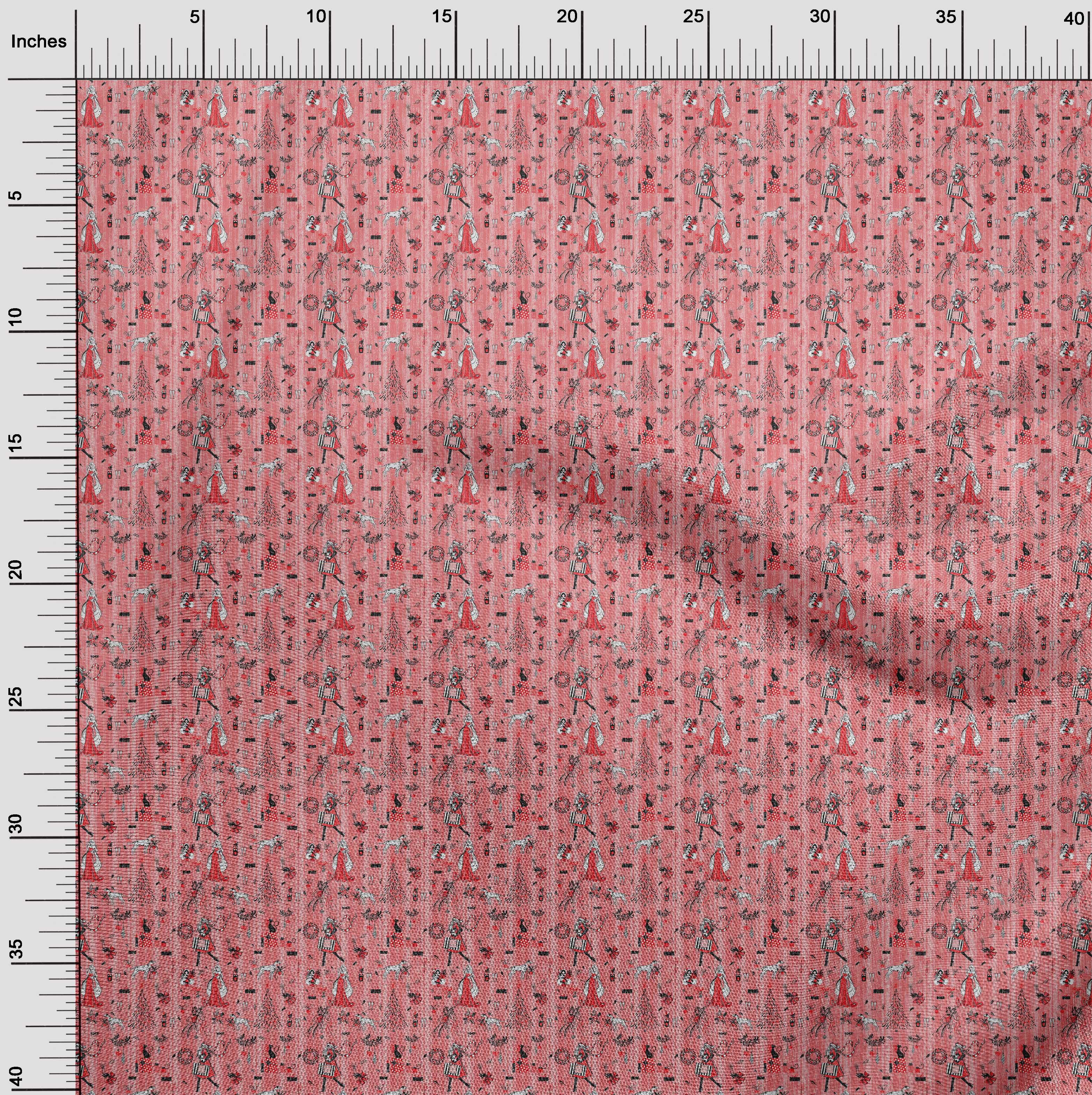 oneOone Cotton Jersey Dark Peach Fabric Christmas Christmas Dress Material Fabric Print Fabric By The Yard 58 Inch Wide