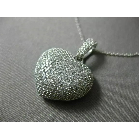 3 Ct Round Cut Lab-Created Diamond Heart Shape Pendant 14k White Gold Plated