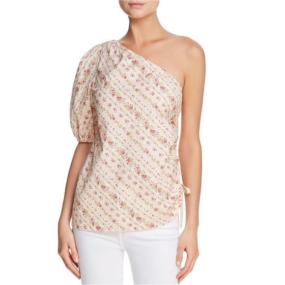 Petersyn Blusa casual de un hombro para mujer, rosa, pequeña