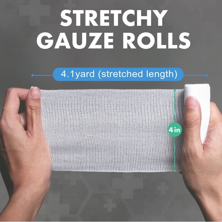 LotFancy Sterile Gauze Bandage Roll, 4" x 4 Yards, 20-Pack photo 7