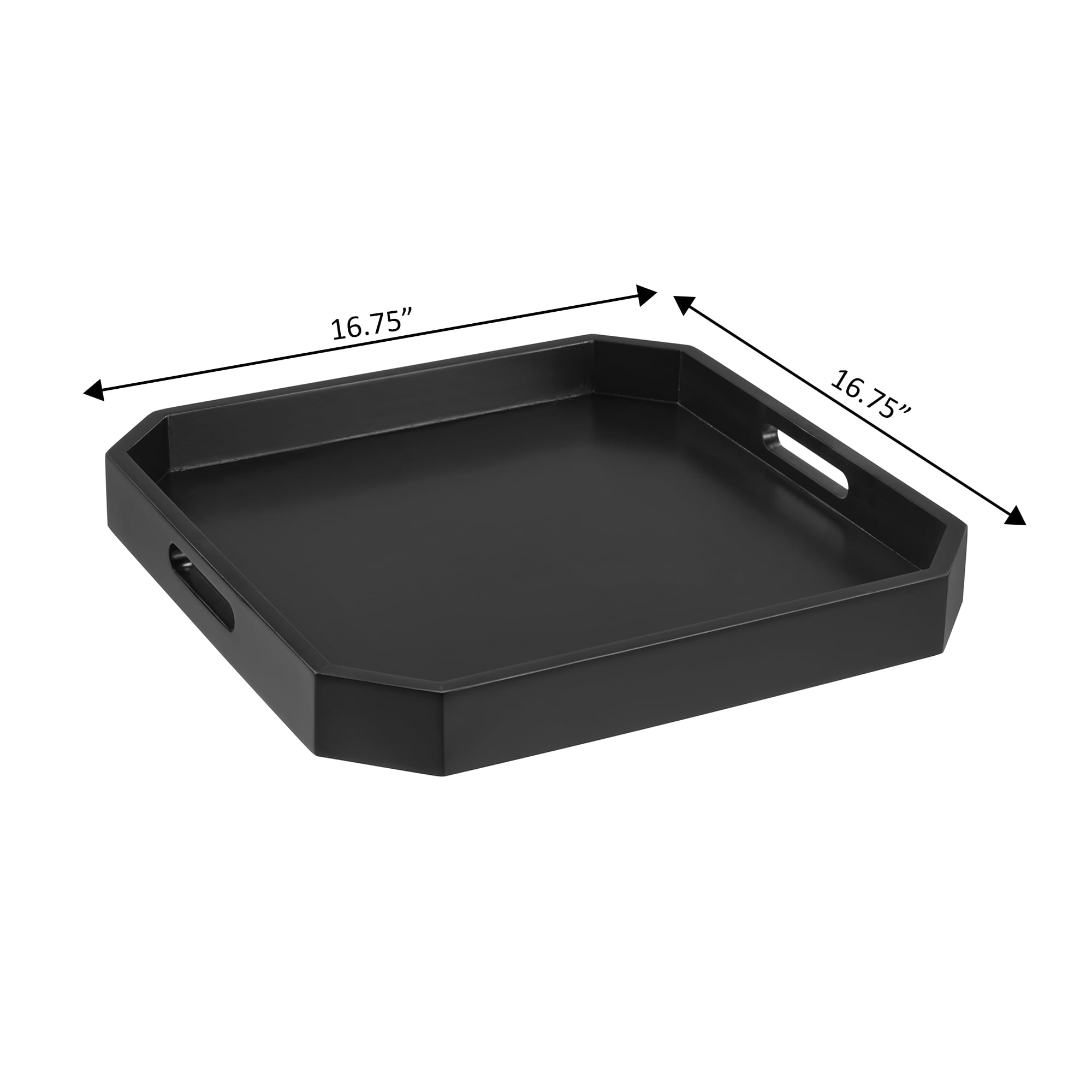 Convenience Concepts Palm Beach Geometric Decorative Serving Tray, Black