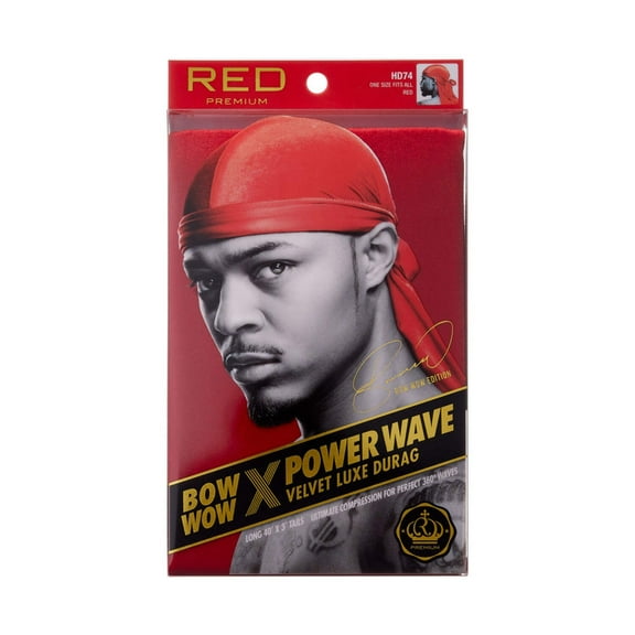 KISS - RED POWER WAVE VELVET DURAG (RED)