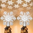 thumbnail image 1 of Yescom 2 Pack Christmas New Year Tree Topper, 3D Silver Snowflake Rotating Projector, Plastic LED Lights, 1 of 10