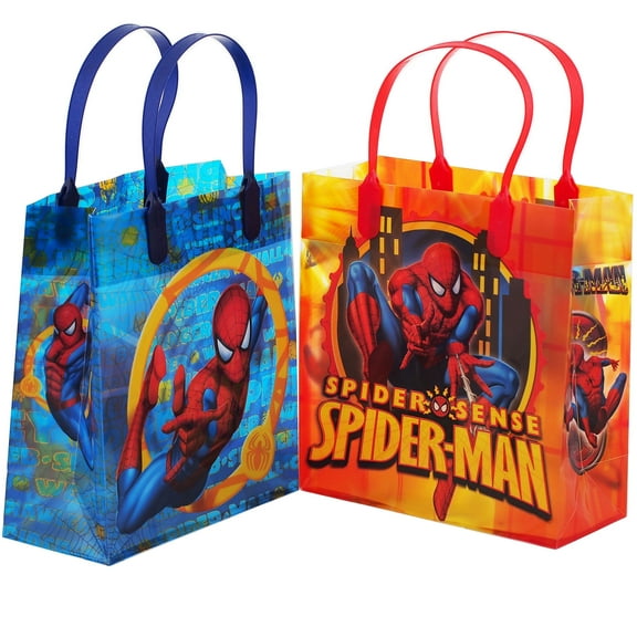 Spiderman Authentic Licensed 12 Party Favor Reusable Goodie Medium Gift Bags 8"