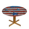 thumbnail image 3 of Orinice Stars and Stripes Round Table Cover Stain Resistant Washable for Indoor Outdoor Kitchen Dining Wedding Parties 100% Polyester Fiber USA Independence Day 42-46, 3 of 8