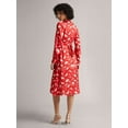 thumbnail image 4 of Zaccai Women's Red Satin Abstract A-Line Midi Dress, 4 of 5