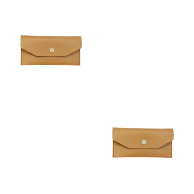 Sonducket Cartera de cuero PU para mujer, monedero de repuesto con botón a presión, elegante, exquisito, estilo Simple, monedero para chicas, Marrón 2piezas