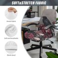 thumbnail image 6 of POLERO Elastic Cloth One Piece Office Rolling Chair Protector Slipcover for Home Study, Scratch Resistant Stretch High Back Chair Slipcover, Raven Rose Pattern, 6 of 7