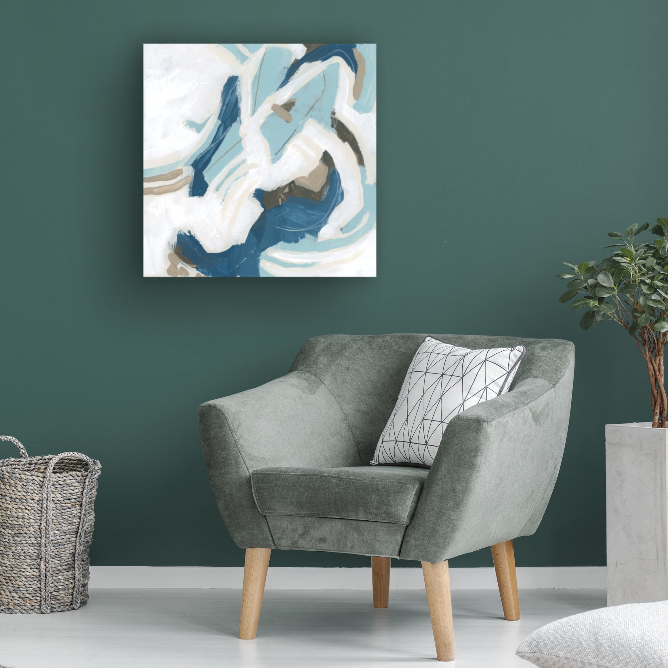 Canvas Wall Art - June Erica Vess 'Azul Rhythm I' Wall Art for Living Room, Bedroom, or Office Décor by Trademark Fine Art - 24 x 24 Inches