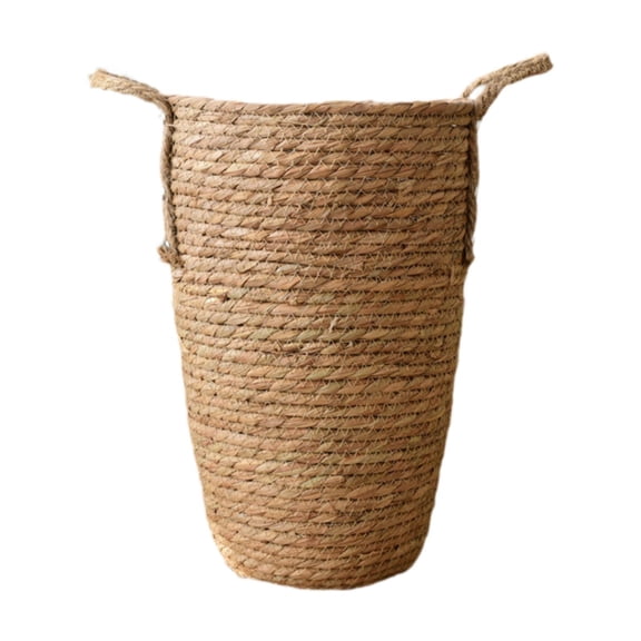 Cesta tejida para macetas,Cesta de paja tejida para maceta rústica,Cesta para plantas de suelo,jardinera de interior portátil,Cesta tejida para ropa sucia con maceta versátil,Organizador de M